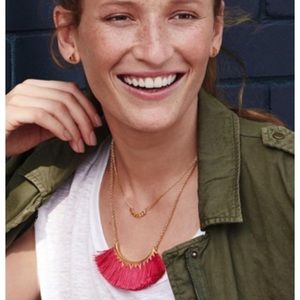 Stella and Dot Eden Pink Fringe Necklace